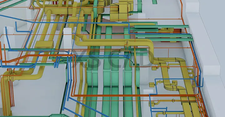 3D M&E (MEP) coordinated drawings